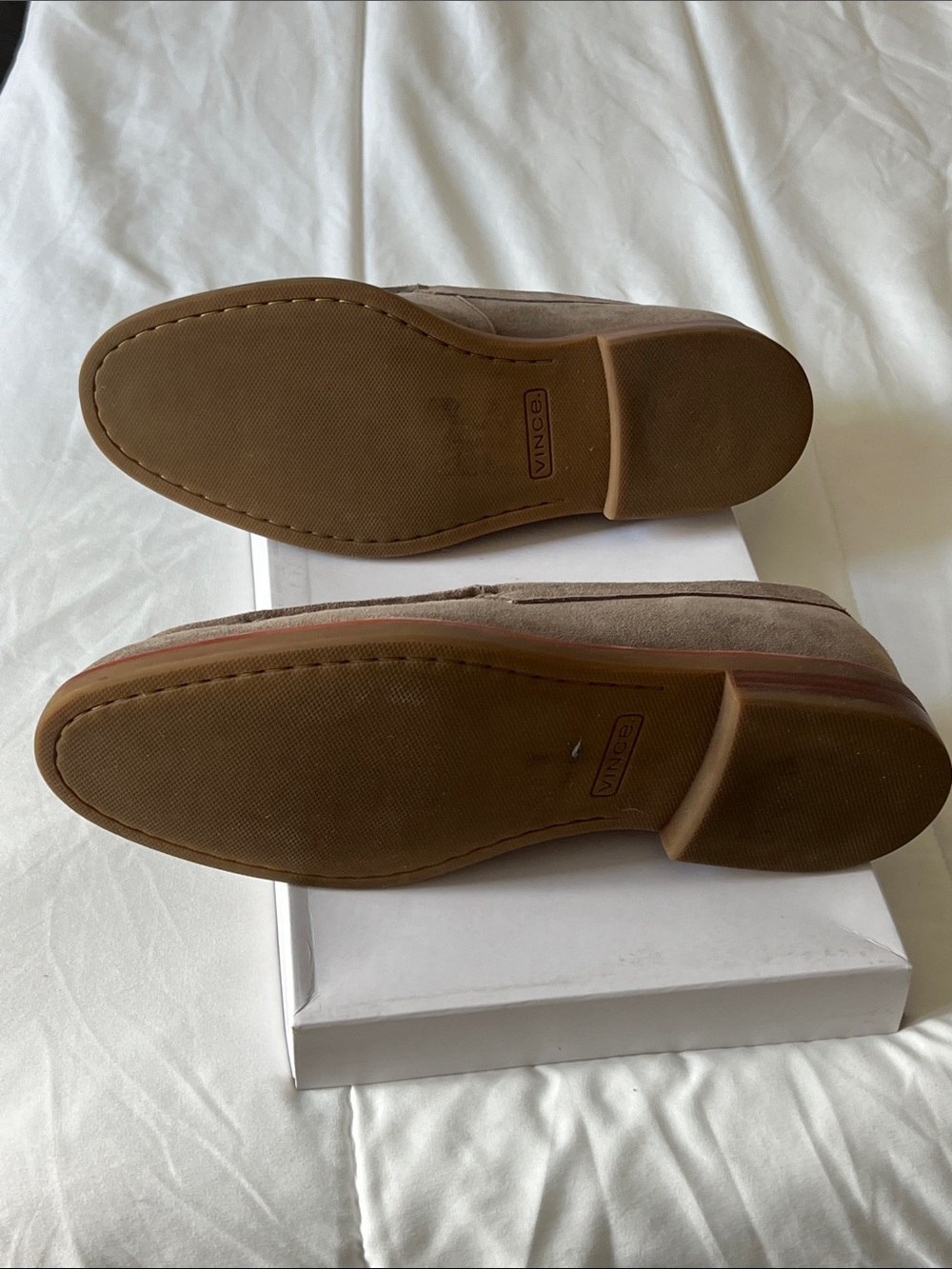 Vince Taupe Suede Slip-On Loafers - Picture 2 of 8